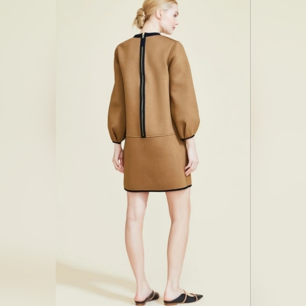 NWT Pearl Lela Rose Double Face Reversible Jersey Dress Womens Small Tan Black - Picture 2 of 16